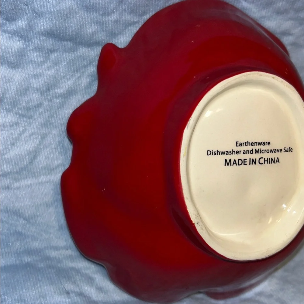 Santa Face Earthenware Christmas Candy Dish Bowl Nuts Snacks Holiday